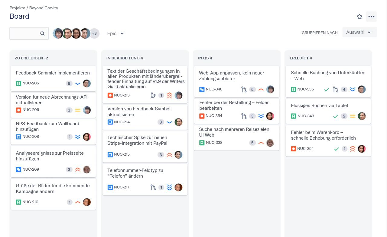 Beispiel: Kanban Board in Jira Software